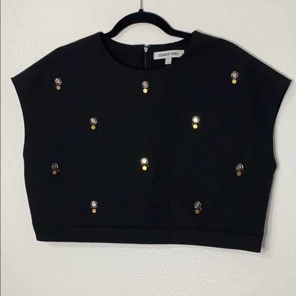 ELIZABETH AND JAMES Colton Embellished Crop Top, L - Picture 6 of 12